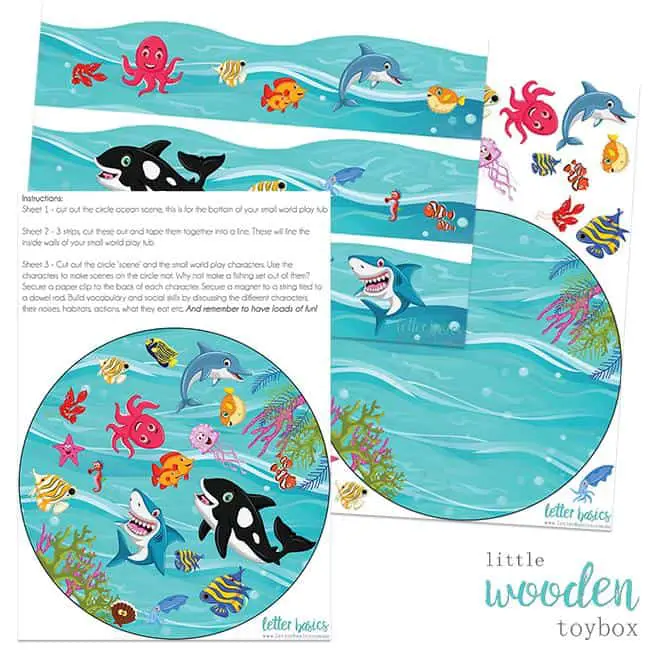 Letter Basics Ocean Small World Tray Liner