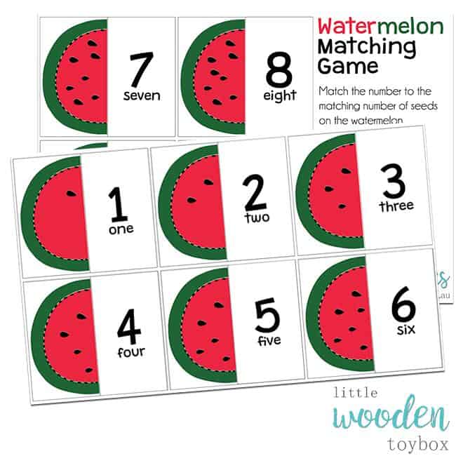 Letter Basics Watermelon Matching Game