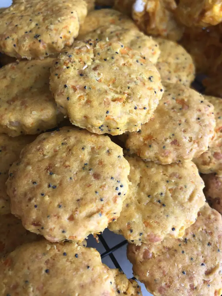 Carrot Cheddar and Poppy Seed Crackers