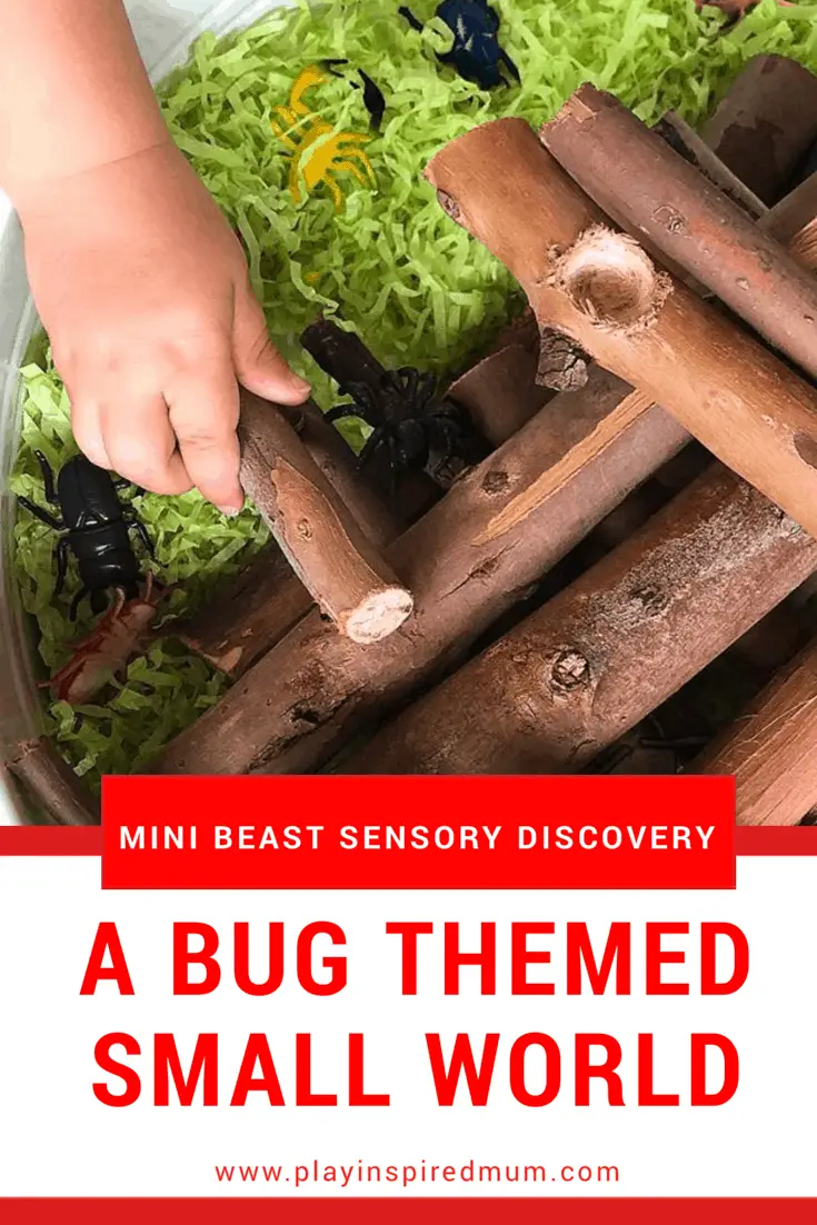 Bug Small World shredded paper sensory bin
