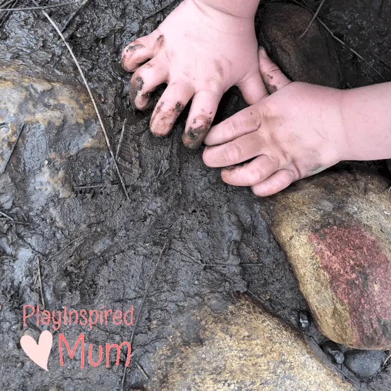 Sensory Mud Play outdoors