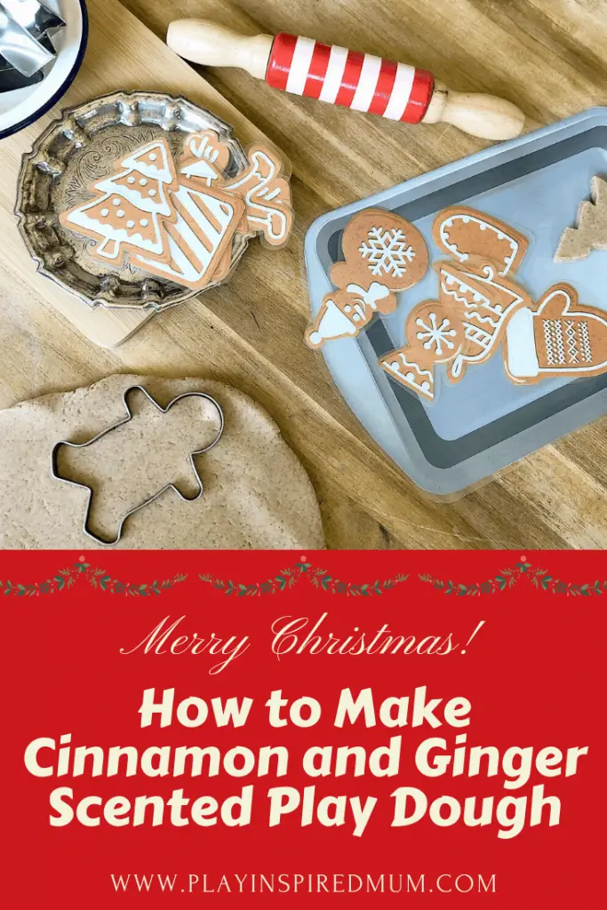 Pinterest Pin How to make cinnamon ginger scented play dough