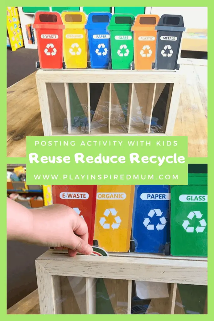 Posting Activity recycling with kids printable