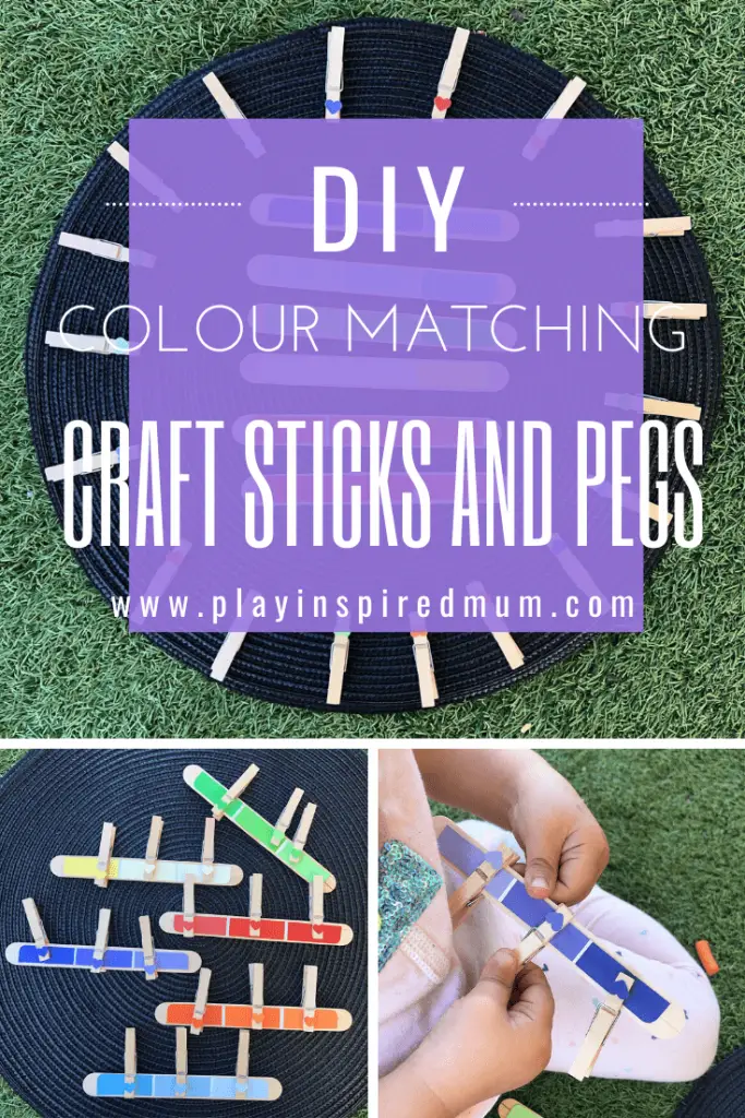 DIY Colour Matching Craft Sticks and Pegs Pinterest Pin