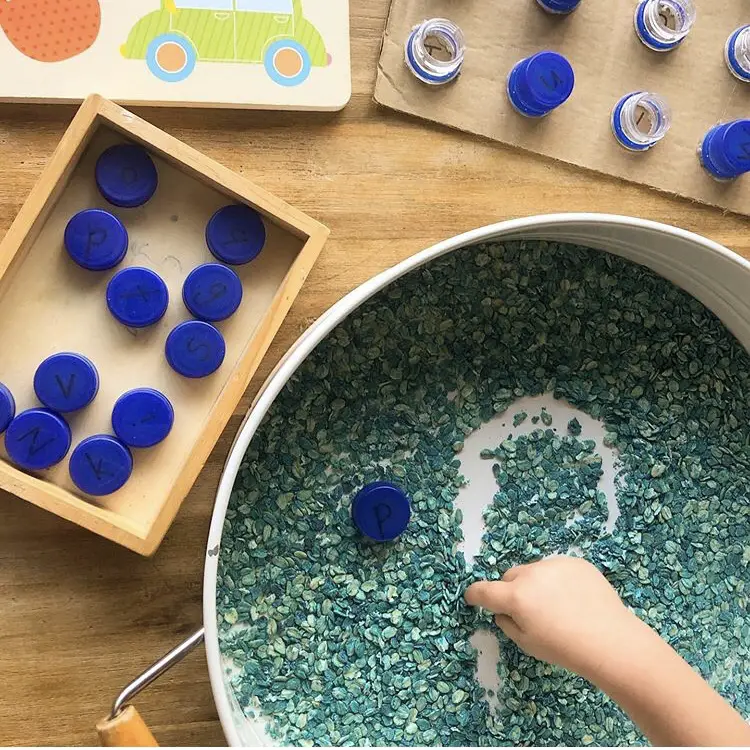 Sensory Play with Letters 