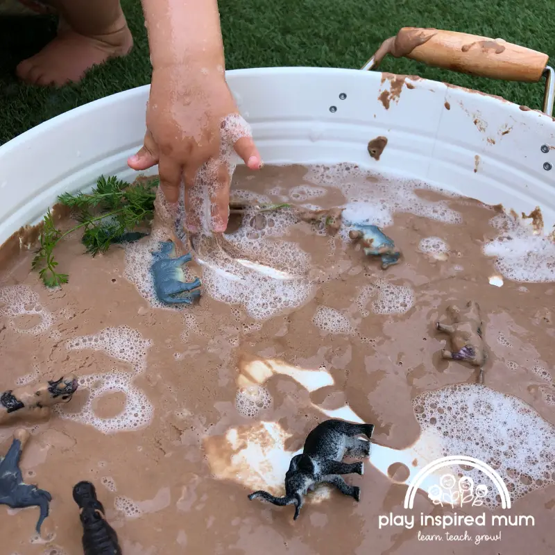 taste safe mud sensory play