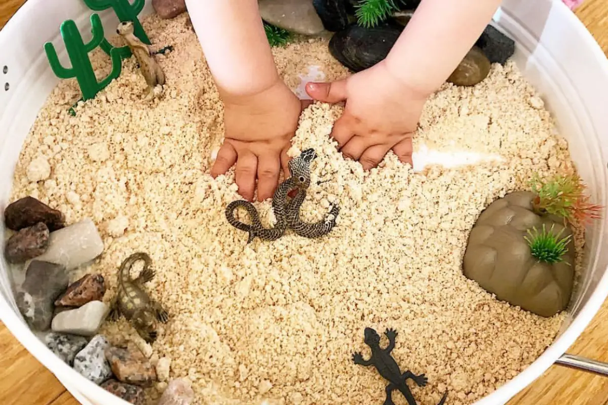 How to Make Taste-Safe Play Sand with Just 2 Ingredients - Fun-A-Day!