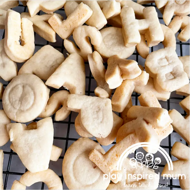 Teeny Teddy cookies in letter shapes