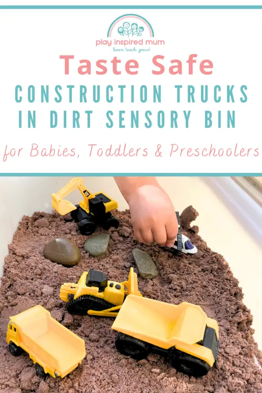 Construction truck sensory bin