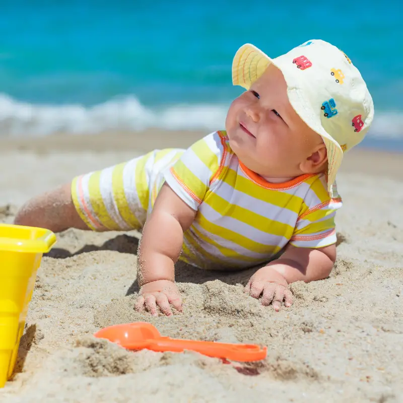 sunsafe baby at the beach