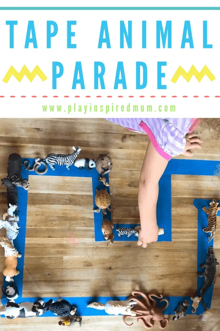 Tape Animal Parade Activity for Toddlers