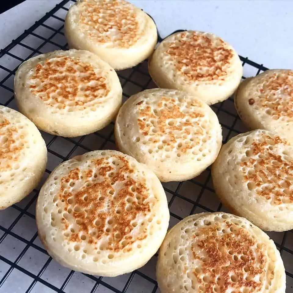 Homemade crumpets