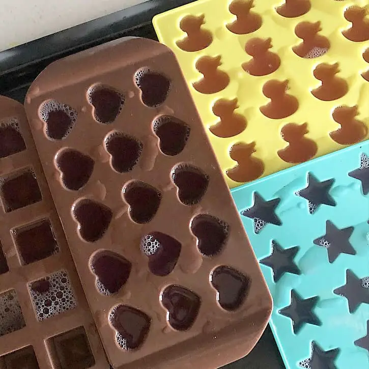 Soap Jellies setting in mould