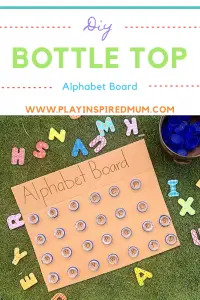 DIY Bottle Top Alphabet Board Pin