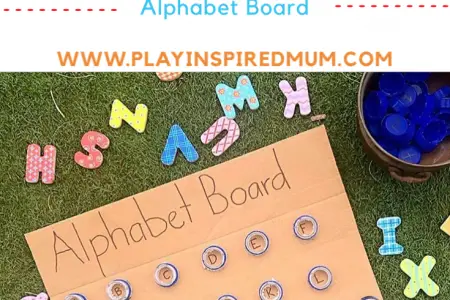 DIY Bottle Top Alphabet Board Pin