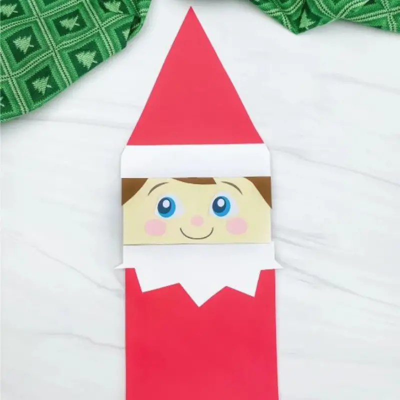 elf on the shelf paper bag puppet