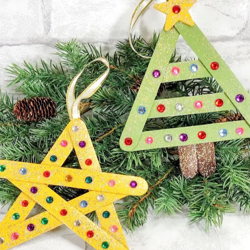 Popsicle stick Christmas ornaments