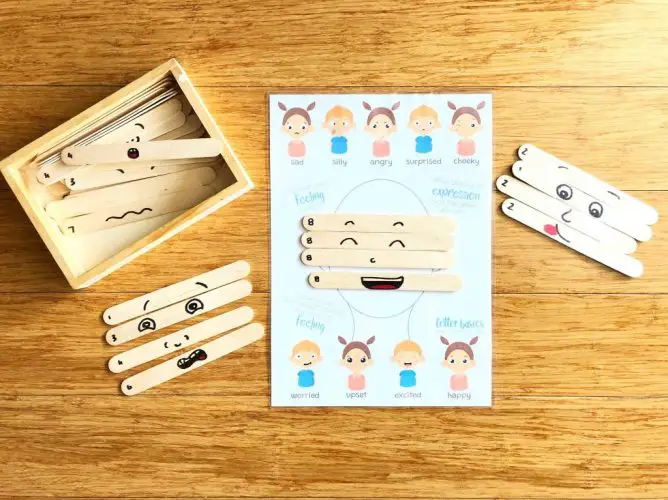 DIY Learning Emotions Popstick Puzzle