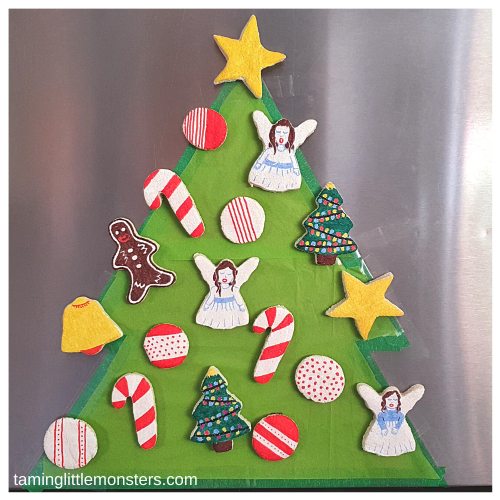 Magnetic salt dough ornaments 