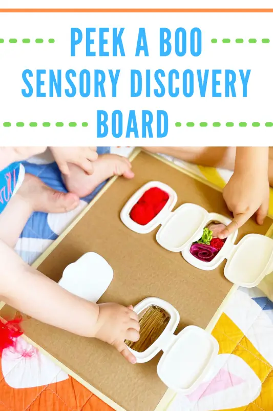 Peek a boo sensory discovery board pin
