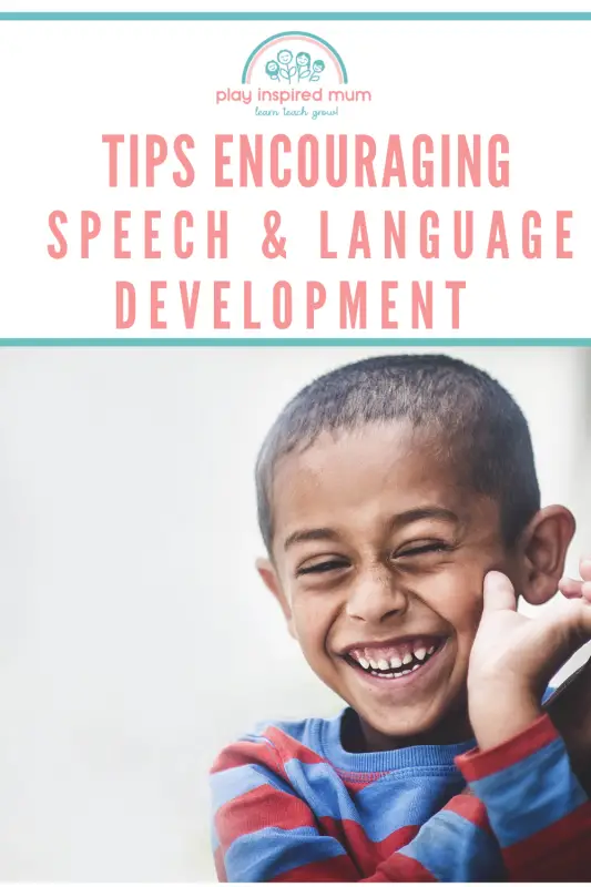 Tips for encouraging speech and language development pin