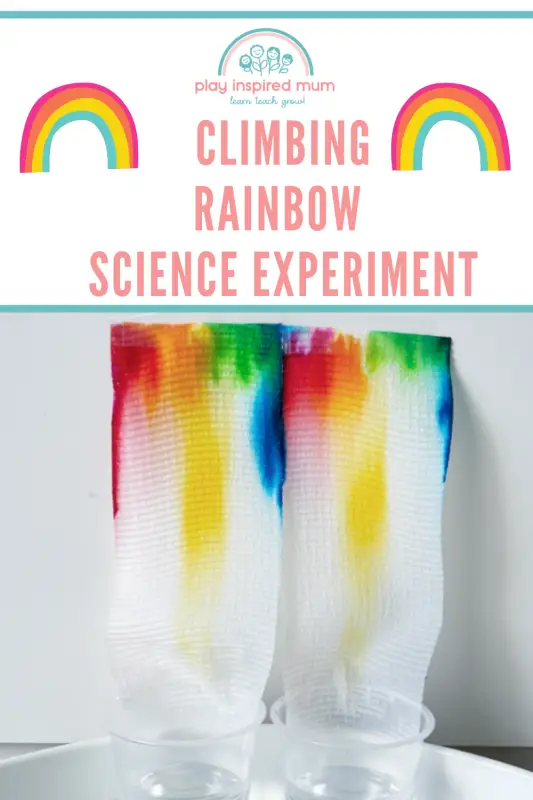 Climbing rainbow science experiment pin