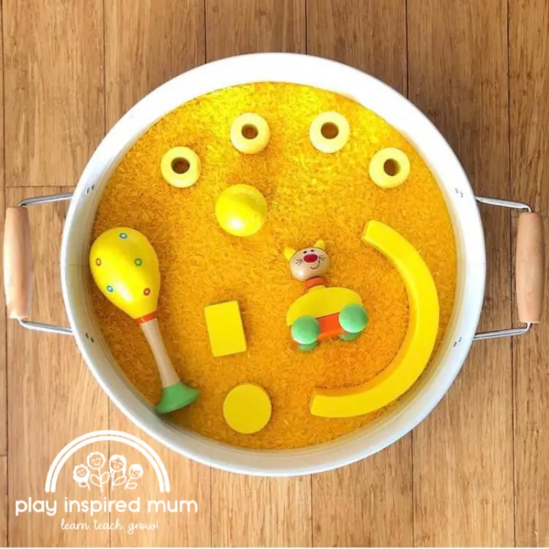 Yellow sensory play tray