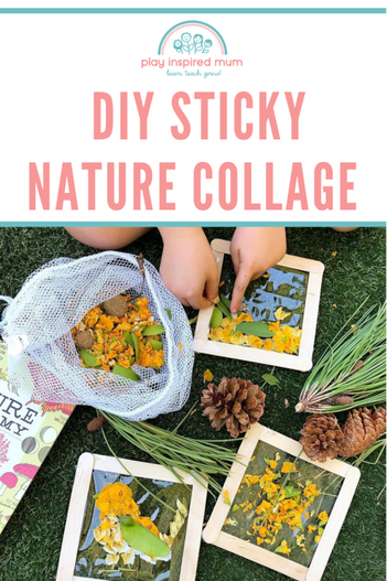 Sticky Leaf Collage with Clear Contact Paper - TinkerLab