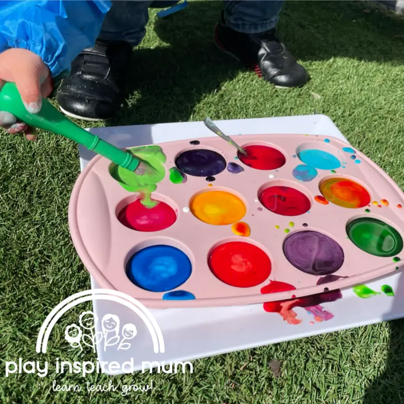 chalk paint sensory play