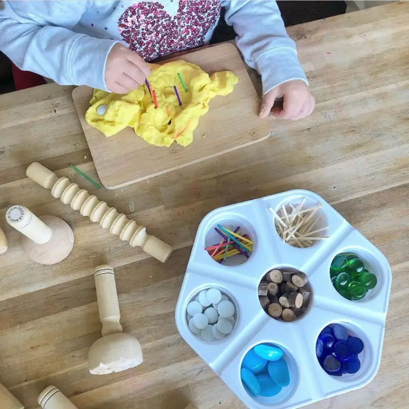 Play dough and loose parts