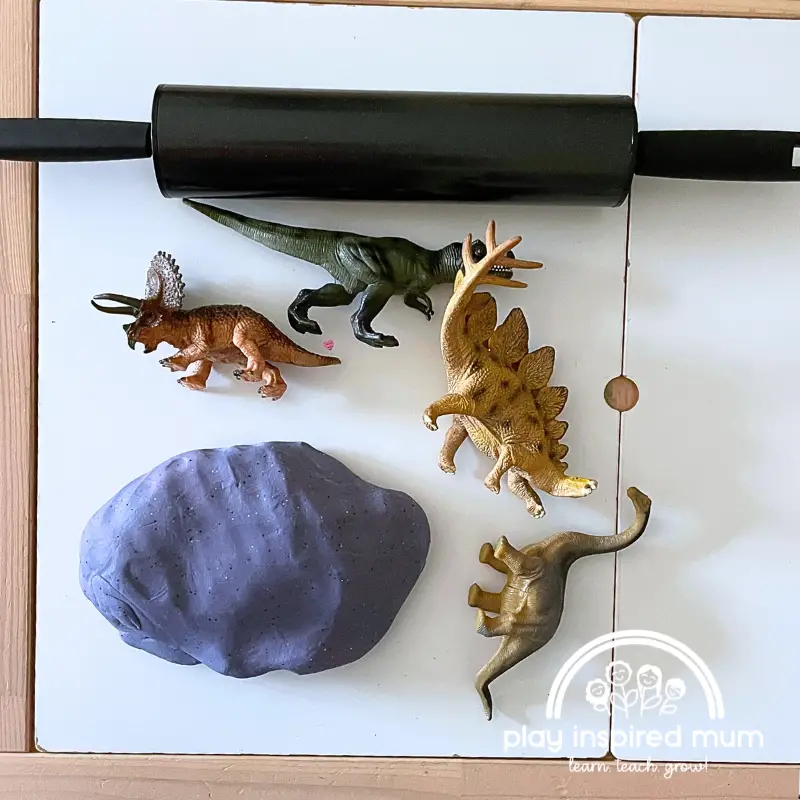 Dinosaur footprints play dough