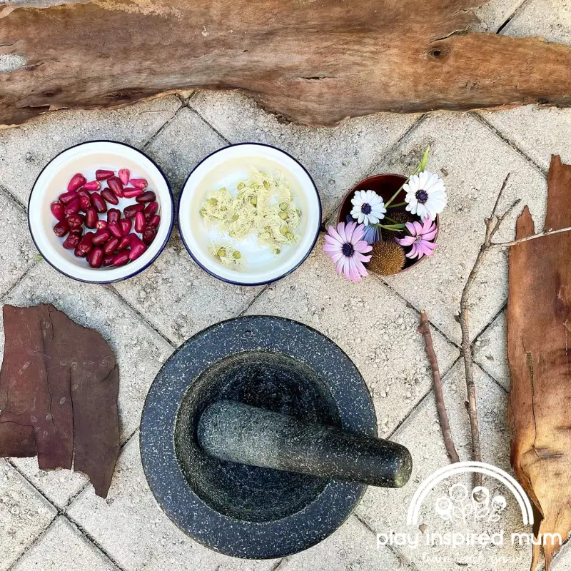 loose parts flower play