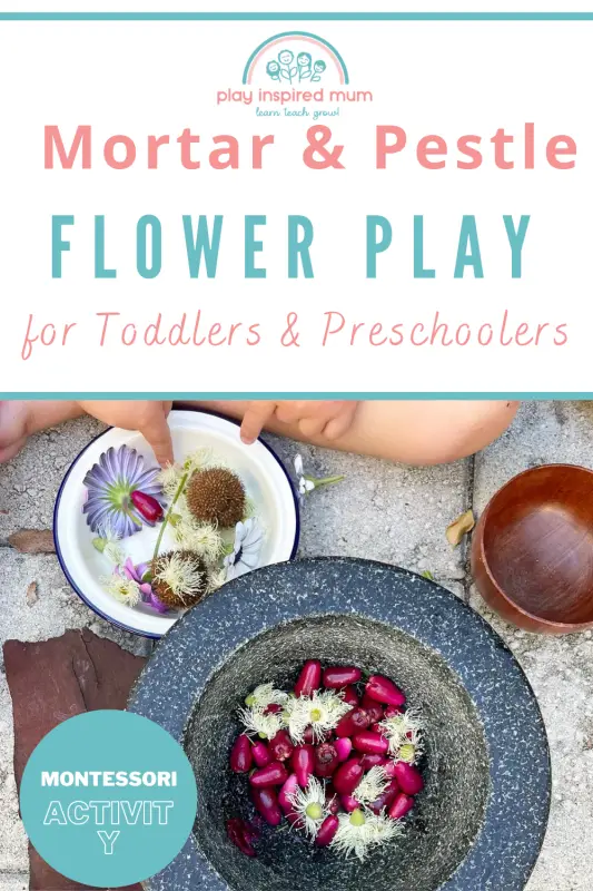 Mortar and pestle flower play pin