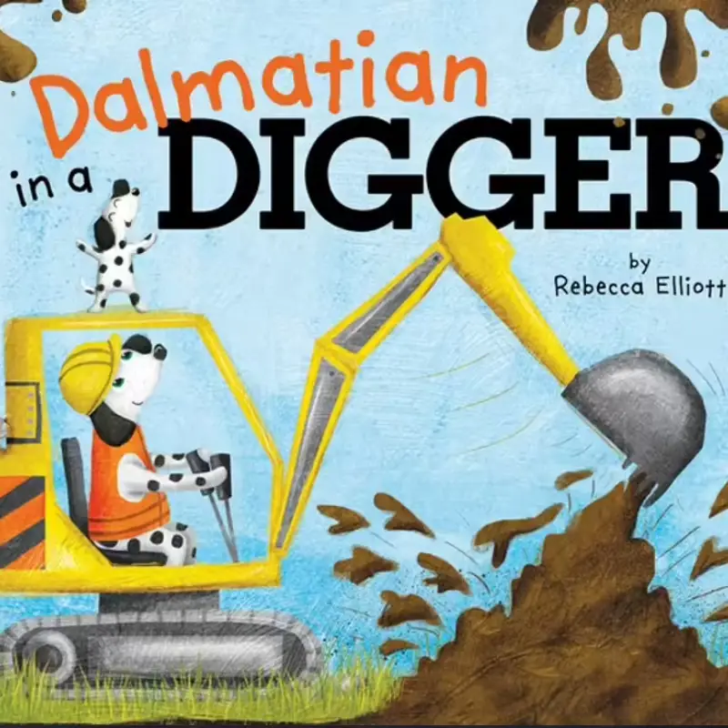 Dalmation in a digger