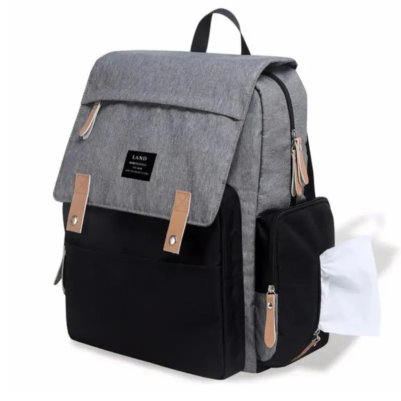 Baby Diaper Nappy Mummy Bag Backpack Hospital Bag ~ Black & Grey Color