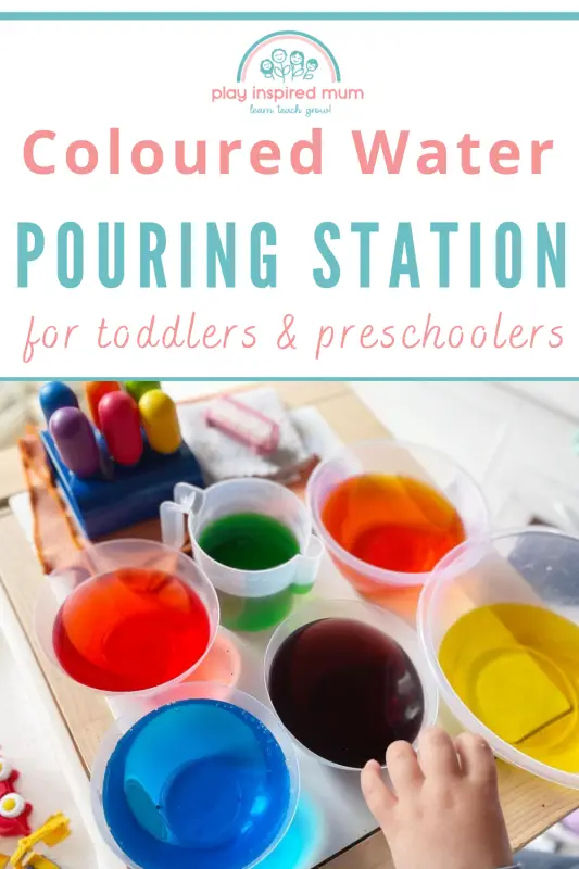 coloured water pouring station pin