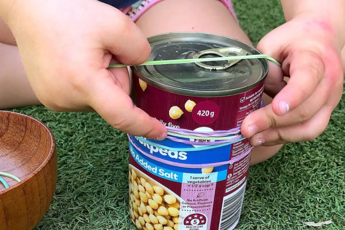 bands on cans fine motor skills