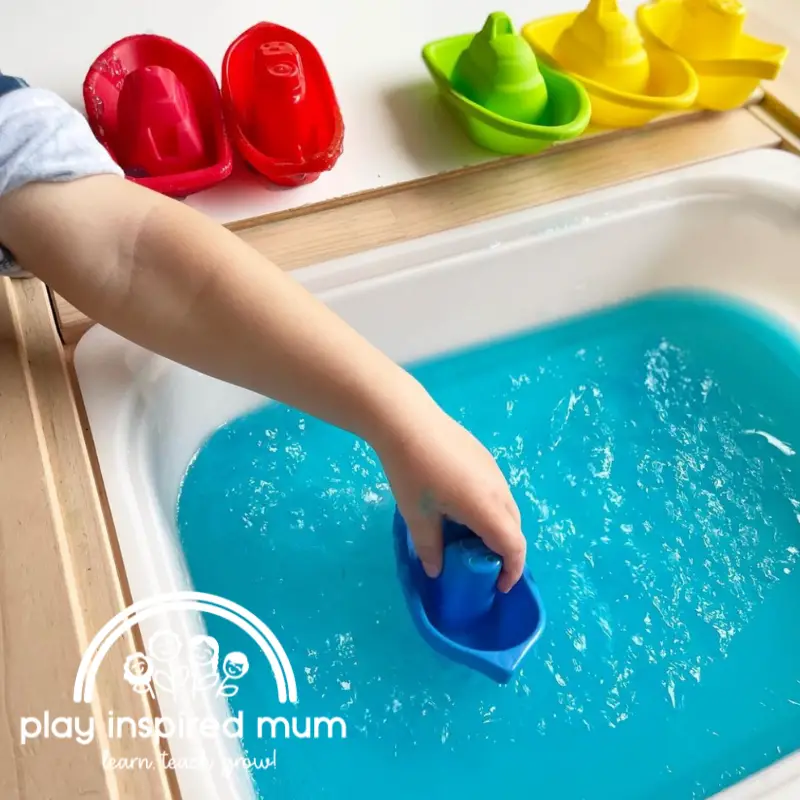 boats in jelly messy play