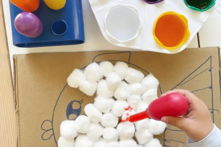 Splashing Fun: Cotton Ball Fish Activity for Toddlers